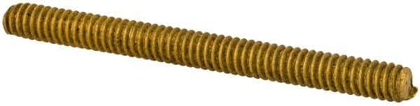 Value Collection - #2-56 1" OAL Fully Threaded Stud - Brass, Plain Finish - All Tool & Supply