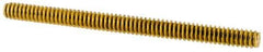 Value Collection - #4-40 1-1/2" OAL Fully Threaded Stud - Brass, Plain Finish - All Tool & Supply