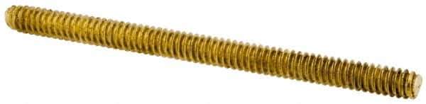 Value Collection - #6-32 2" OAL Fully Threaded Stud - Brass, Plain Finish - All Tool & Supply