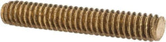 Value Collection - 1/4-20 1-1/2" OAL Fully Threaded Stud - Brass, Plain Finish - All Tool & Supply