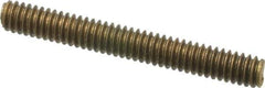 Value Collection - 1/4-20 2" OAL Fully Threaded Stud - Brass, Plain Finish - All Tool & Supply