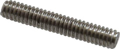 Value Collection - 1/4-20 1-1/2" OAL Fully Threaded Stud - Stainless Steel, Plain Finish - All Tool & Supply