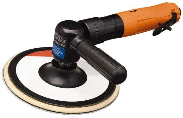 Cleco - 7" Pad Diam, 3,300 RPM, 0.9 hp, Handheld Pneumatic Buffer - 38 CFM, 5/8-11" Spindle Thread, 1/4" Inlet - All Tool & Supply