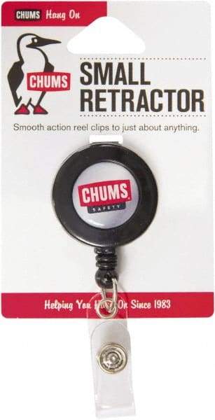 Chums - 36 Inch Long, Retractable ID Holder Strap - Black, Clip On - All Tool & Supply