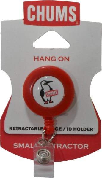 Chums - 36 Inch Long, Retractable ID Holder Strap - Red, Clip On - All Tool & Supply