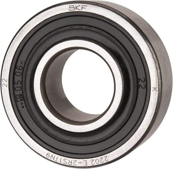 SKF - 15mm Bore Diam, 35mm OD, Double Seal Self Aligning Radial Ball Bearing - 14mm Wide, 2 Rows, Round Bore, 459 Lb Static Capacity, 1,960 Lb Dynamic Capacity - All Tool & Supply