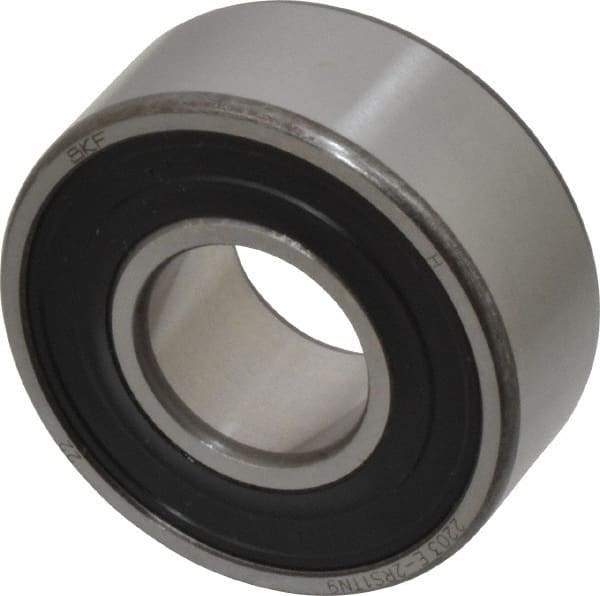 SKF - 17mm Bore Diam, 40mm OD, Double Seal Self Aligning Radial Ball Bearing - 16mm Wide, 2 Rows, Round Bore, 573 Lb Static Capacity, 2,380 Lb Dynamic Capacity - All Tool & Supply