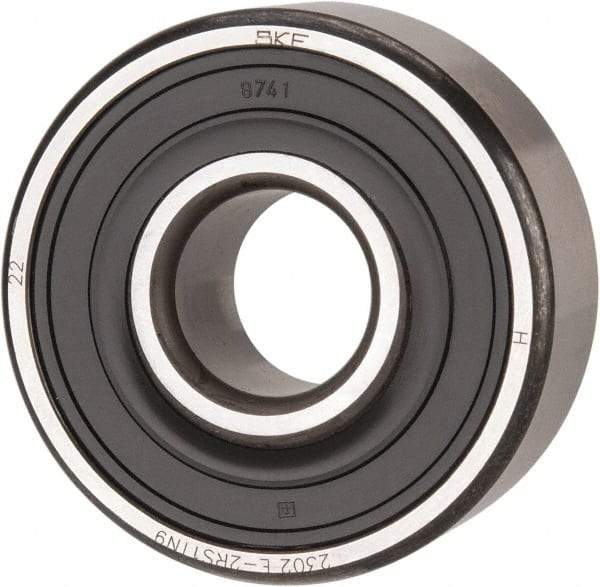 SKF - 15mm Bore Diam, 42mm OD, Double Seal Self Aligning Radial Ball Bearing - 17mm Wide, 2 Rows, Round Bore, 652 Lb Static Capacity, 2,680 Lb Dynamic Capacity - All Tool & Supply