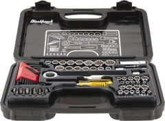 Blackhawk by Proto - 65 Piece 1/4 & 3/8" Drive Standard Socket Set - 5/32 to 13/16", 4 to 17mm, Inch/Metric Measurement Standard - All Tool & Supply