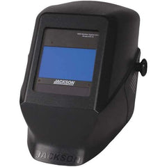 Jackson Safety - 5" Window Width x 4" Window Height, 9 to 13 Shade Auto-Darkening Lens, Fixed Front Welding Helmet - Black Plastic Blue Lens - All Tool & Supply