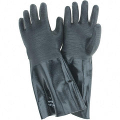 SHOWA - 18 mil Thick, Chemical Resistant Gloves - SZ10 RGH GRIP BLK 1/PR NEOGRAB ELBW LEN CHEM GLV - All Tool & Supply