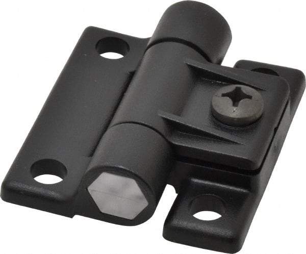 80/20 Inc. - 2-1/2" Long x 2-1/4" Wide x 0.77" Thick, Adjustable Hinge - Black Acetal - All Tool & Supply