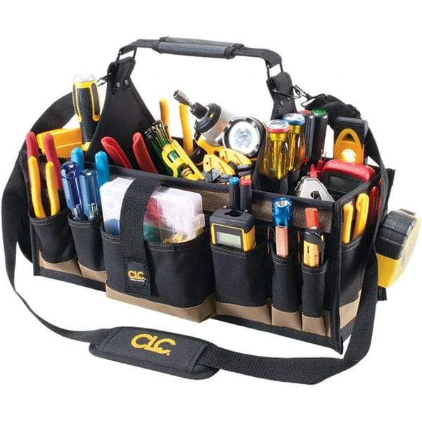 CLC - 43 Pocket Black & Khaki Polyester Tool Tote - 12" Wide x 2-1/2" Deep x 7" High - All Tool & Supply