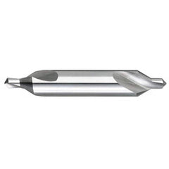 Titan USA - Combination Drill & Countersinks; Material: High Speed Steel ; Included Angle: 60 ; Trade Size: #000 ; Body Diameter (Inch): 1/8 ; Body Diameter (Decimal Inch): 1/8 ; Overall Length (Inch): 1-1/4 - Exact Industrial Supply