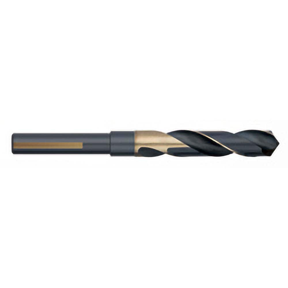 Titan USA - 5/8" 118° 1/2" Shank Black Oxide/Gold Finish High Speed Steel Silver & Deming Reduced Shank Drill Bit - Exact Industrial Supply