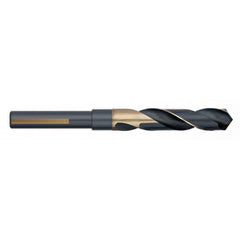 Titan USA - 5/8" 118° 1/2" Shank Black Oxide/Gold Finish High Speed Steel Silver & Deming Reduced Shank Drill Bit - Exact Industrial Supply