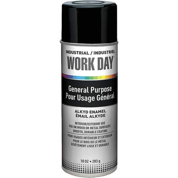 Krylon - Black, Gloss, Enamel Spray Paint - 9 to 13 Sq Ft per Can, 10 oz Container, Use on Ceramics, Glass, Metal, Plaster, Wood - All Tool & Supply