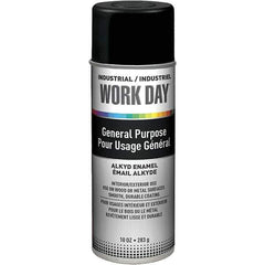 Krylon - Black, Flat, Enamel Spray Paint - 9 to 13 Sq Ft per Can, 10 oz Container, Use on Ceramics, Glass, Metal, Plaster, Wood - All Tool & Supply