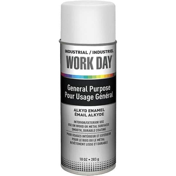 Krylon - White, Gloss, Enamel Spray Paint - 9 to 13 Sq Ft per Can, 10 oz Container, Use on Ceramics, Glass, Metal, Plaster, Wood - All Tool & Supply