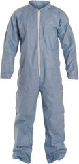 Dupont - Size M FR Disposable Flame Resistant/Retardant Coveralls - Blue, Zipper Closure, Open Cuffs, Open Ankles, Serged Seams - All Tool & Supply