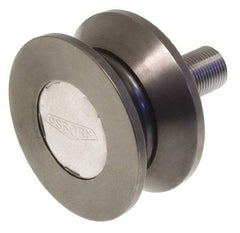 Osborn International - 4-1/2" Roller Diam x 2" Width, 1-1/4" Stud Diam x 2-1/2" Length, V Grooved Concentric Stud - Steel, 1-3/4" Thread Length, 1-1/4-12 Thread, 4-1/2" OAL, 13,700 Lb Dynamic Cap - All Tool & Supply