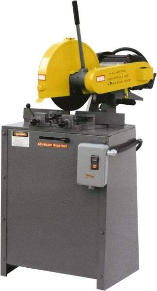 Kalamazoo - 14" Blade Diam, 1" Arbor Hole, Miter Chop & Cutoff Saw - 4,400 RPM, 5 hp, 220 Volts, 1 Phase - All Tool & Supply