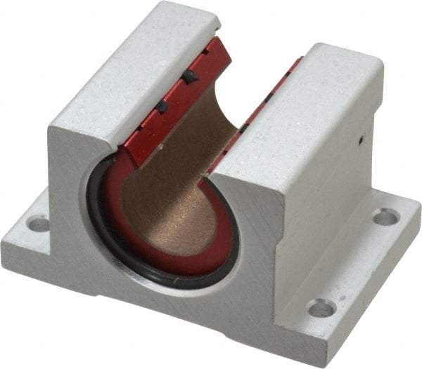 Pacific Bearing - 3/4" ID, 2-3/4" OAW x 2.063" OAL x 2.188" OAH Open Pillow Block - 1,905 Lb Static Cap, 2-3/8" Btw Mnt Hole Ctrs, 0.937" Base-to-Ctr Ht, Aluminum - All Tool & Supply