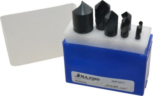 M.A. Ford - 7 Piece, 3/16 to 1" Head Diam, 90° Included Angle, Single End Countersink Set - All Tool & Supply