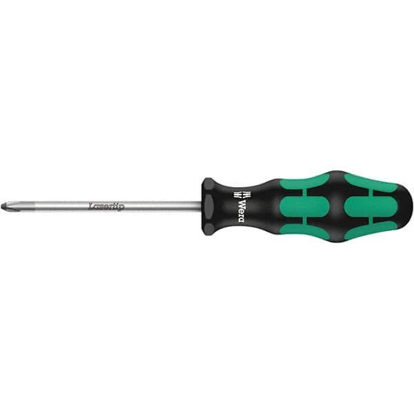 Wera - #1 Point, 3-1/8" Blade Length Posidrive Screwdriver - 298mm OAL - All Tool & Supply