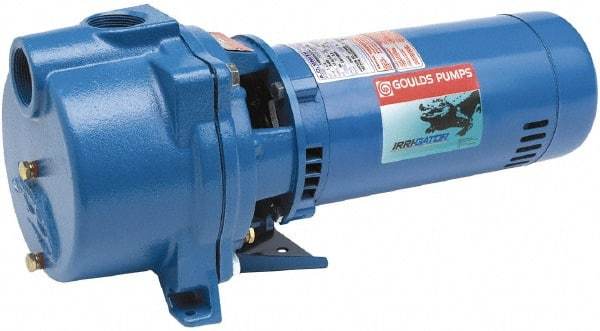 Goulds Pumps - 230 Volt, 17.2 Amp, 1 Phase, 3 HP, Self Priming Centrifugal Pump - 48J Frame, 1-1/2 Inch Inlet, 46 Head Pressure, 105 Max GPM, ODP Motor, Cast Iron Housing, Noryl Impeller, 107 Ft. Shut Off, Carbon Ceramic Mechanical Seal - All Tool & Supply