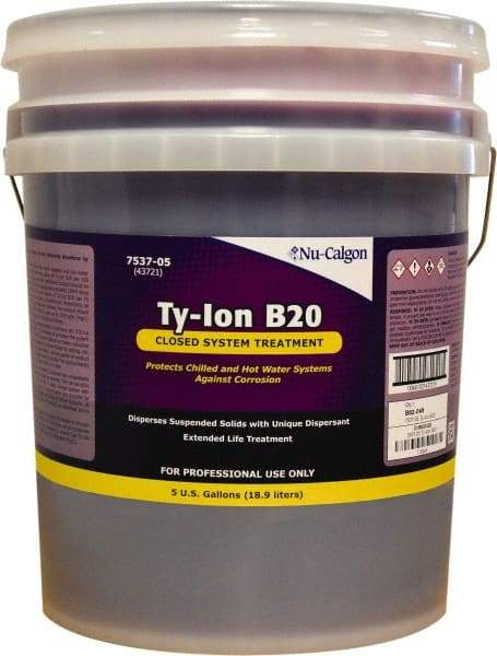 Nu-Calgon - 5 Gal Pail HVAC Cleaners & Scale Remover - Liquid Nitrite Borax Formula, Recirculating System Corrosion Inhibitor Cleaner Hot & Chilled Water Closed Systems - All Tool & Supply