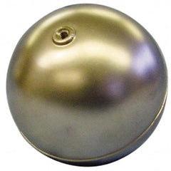 Made in USA - 2-3/8" Diam, Spherical, Internal Connection, Metal Float - 1/4-20 Thread, Copper, 25 Max psi, 24 Gauge - All Tool & Supply