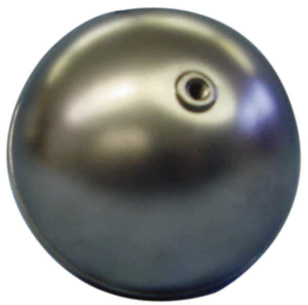 Made in USA - 3" Diam, Spherical, Internal Connection, Metal Float - 1/4-20 Thread, Stainless Steel, 750 Max psi, 24 Gauge - All Tool & Supply