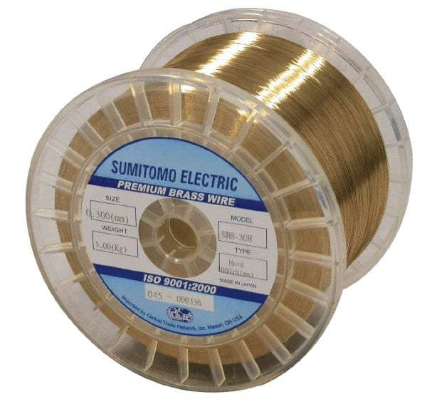 Global EDM - Brass Hard Grade Electrical Discharge Machining (EDM) Wire - 900 N per sq. mm Tensile Strength - All Tool & Supply