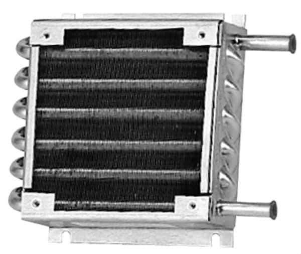 Lytron - 3/8" Tube OD, 1 Fan Mount, Liquid-To-Air Stainless Steel Tubed Process Equipment Heat Exchanger - Deionized Water Cooler, Corrosive Liquid Cooler, 5.8" High x 7.8" Wide x 1.8" Deep, 1,140 BTU/Hr, 400°F Max - All Tool & Supply