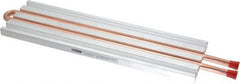 Lytron - 12" Long x 3-1/2" High, Straight Connection Copper Tube Cold Plate - 3/8 OD Tube, 2-Pass Fluid Path, Water Cooling, 1/2" Thick - All Tool & Supply