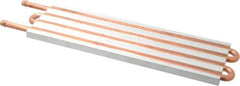 Lytron - 12" Long x 3-1/2" High, Beaded Connection Copper Tube Cold Plate - 3/8 OD Tube, 4-Pass Fluid Path, Water Cooling, 1/2" Thick - All Tool & Supply