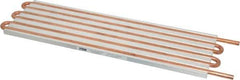 Lytron - 12" Long x 3-3/4" High, Straight Connection Copper Tube Cold Plate - 1/4 OD Tube, 6-Pass Fluid Path, Water Cooling, 0.31" Thick - All Tool & Supply