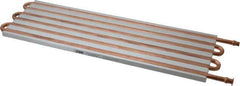 Lytron - 12" Long x 3-3/4" High, Beaded Connection Copper Tube Cold Plate - 1/4 OD Tube, 6-Pass Fluid Path, Water Cooling, 0.31" Thick - All Tool & Supply