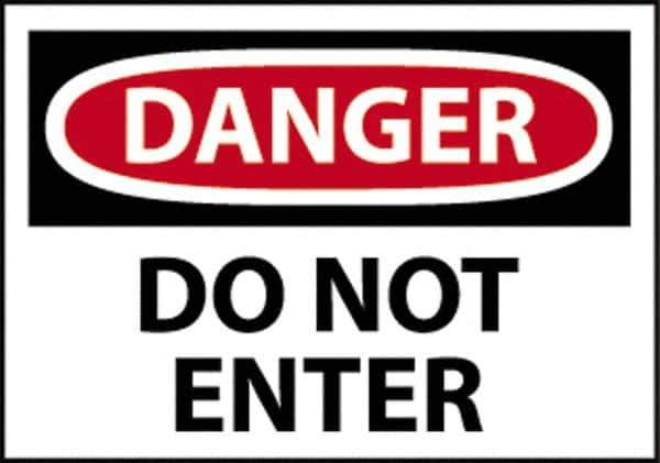 NMC - "Danger - Do Not Enter", 14" Long x 20" Wide, Aluminum Safety Sign - Rectangle, 0.04" Thick, Use for Security & Admittance - All Tool & Supply