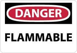 NMC - Danger - Flammable, Fiberglass Fire Sign - 14" Wide x 10" High - All Tool & Supply