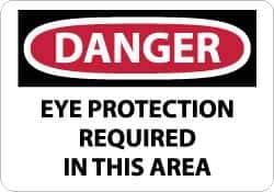 NMC - "Danger - Eye Protection Required in This Area", 10" Long x 14" Wide, Fiberglass Safety Sign - Rectangle, 0.095" Thick, Use for Accident Prevention - All Tool & Supply