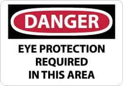 NMC - "Danger - Eye Protection Required in This Area", 10" Long x 14" Wide, Fiberglass Safety Sign - Rectangle, 0.095" Thick, Use for Accident Prevention - All Tool & Supply