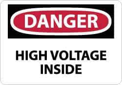 NMC - "Danger - High Voltage Inside", 10" Long x 14" Wide, Fiberglass Safety Sign - Rectangle, 0.095" Thick, Use for Accident Prevention - All Tool & Supply