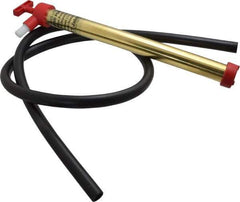 Jabsco - 15 Strokes per Gal, 1/2" Outlet, Brass Hand Operated Plunger Pump - 16 oz per Stroke, 17" OAL, For 5 Gal Drums, For Oil & Diesel Fuel - All Tool & Supply