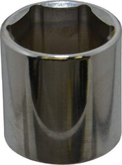 Proto - 3/8" Drive, Standard Hand Socket - 6 Points, 1-5/16" OAL, Chrome Vanadium, Chrome Finish - All Tool & Supply