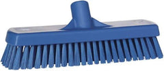 Vikan - 1.7" Bristle Length, Polyester Scrub Brush - 2-1/2" Wide Head, 19" OAL, Blue, Polypropylene Block - All Tool & Supply