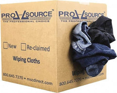 PRO-SOURCE - Reclaimed Rags - Assorted Colors, Denim, Low Lint, 5 Lbs. at 2 to 4 per Pound, Box - All Tool & Supply