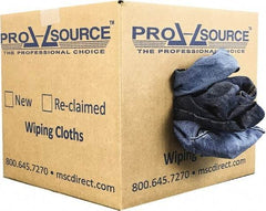 PRO-SOURCE - Reclaimed Rags - Assorted Colors, Denim, Low Lint, 10 Lbs. at 2 to 4 per Pound, Box - All Tool & Supply