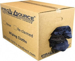 PRO-SOURCE - Reclaimed Rags - Assorted Colors, Denim, Low Lint, 25 Lbs. at 2 to 4 per Pound, Box - All Tool & Supply